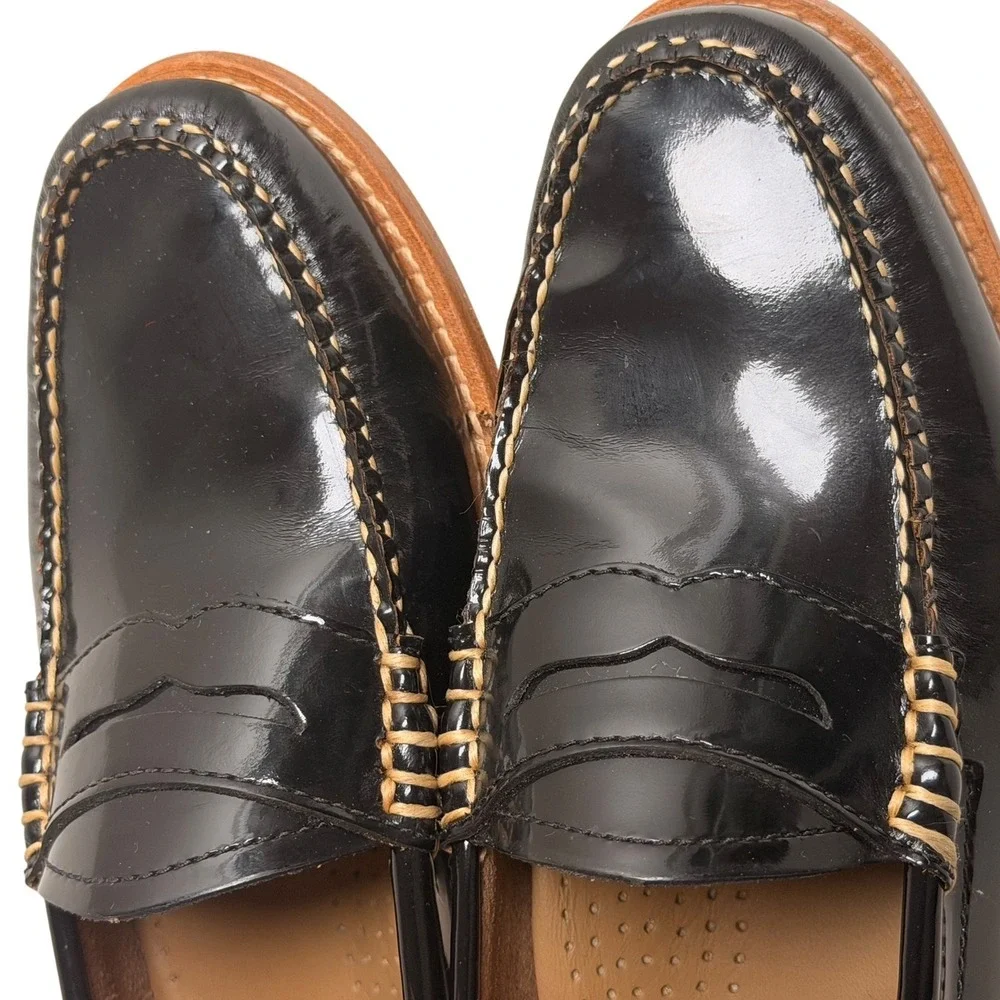 G.H. Bass Weejuns Whitney Penny Loafers Black Patent Leather Size 8M - Picture 11 of 16